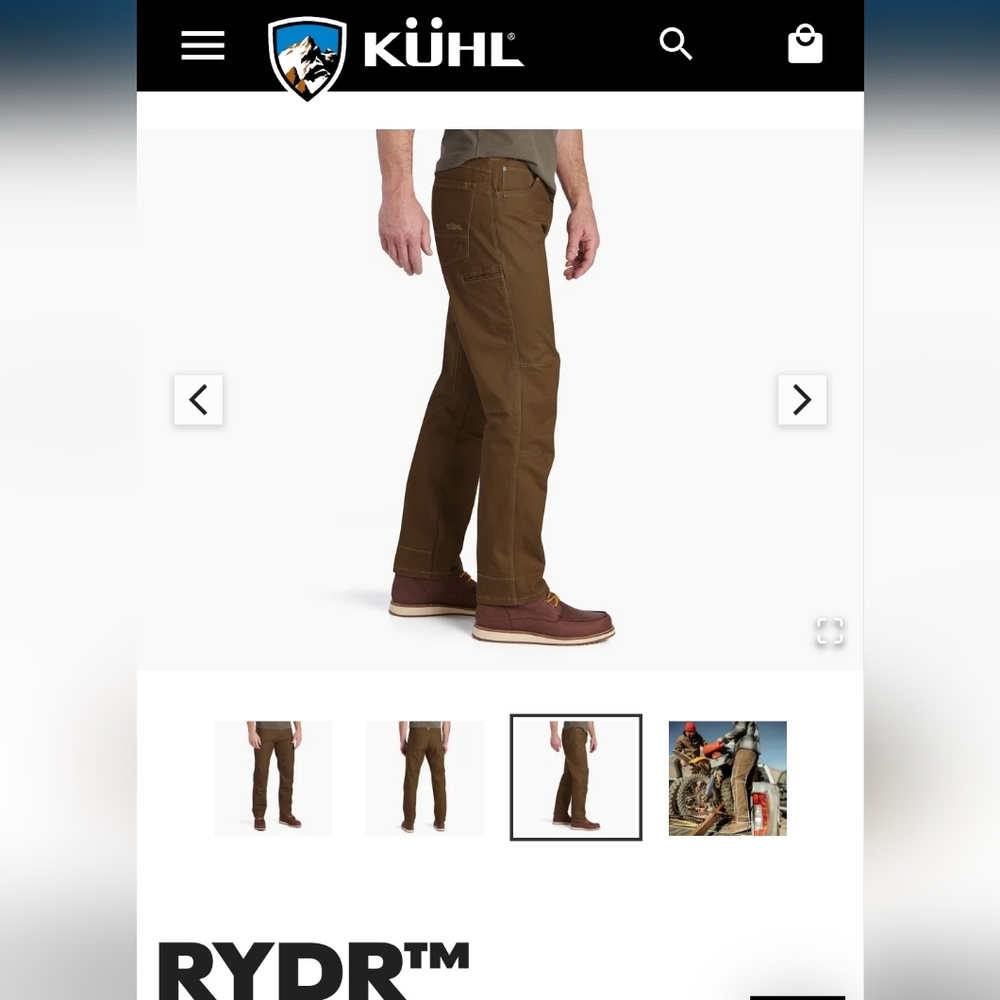 New Kuhl Rydr dark khaki pants